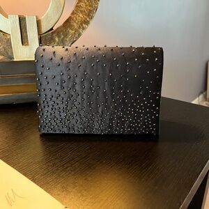 Black Beaded Evening Clutch Bag